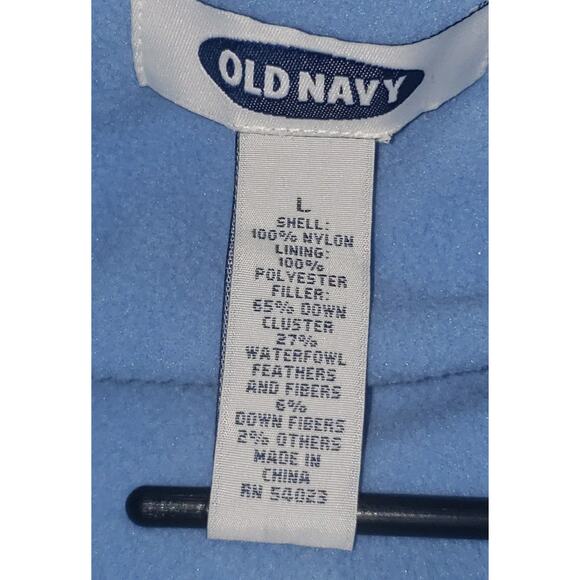 Old Navy Blue Puffer Vest Women’s Large Frost Free Sleeveless Outerwear - Picture 9 of 10